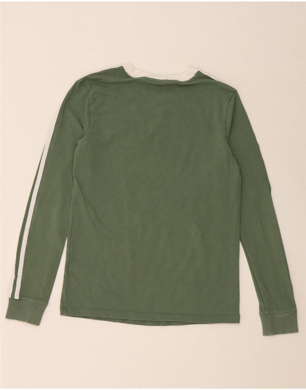 ADIDAS Womens Top Long Sleeve UK 10 Small Green Cotton