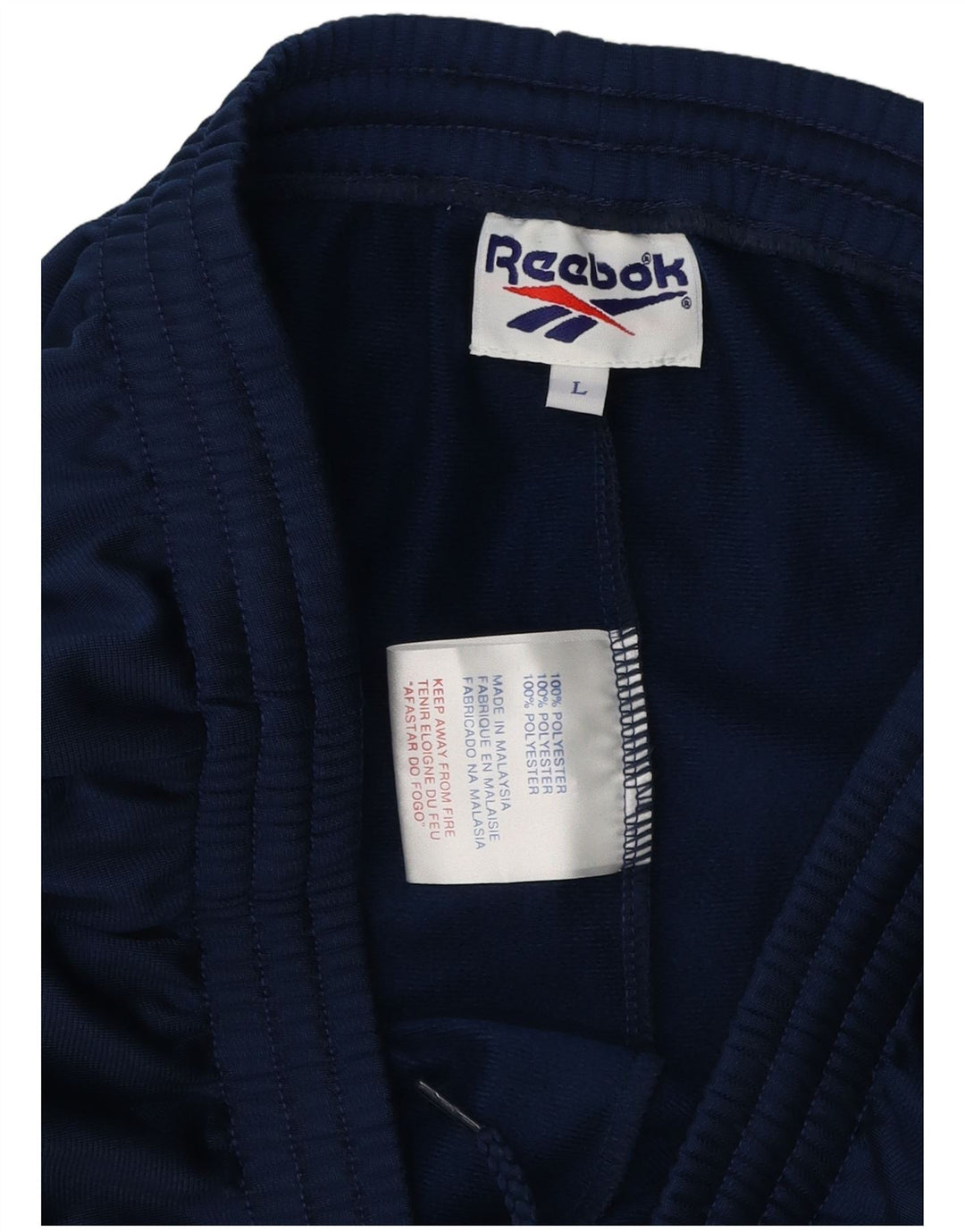 Reebok Mens Graphic Tracksuit Trousers Large  Navy Blue Polyester