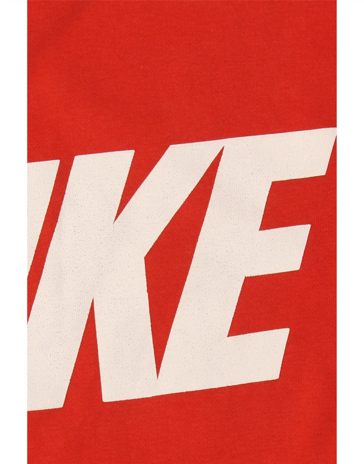 NIKE Mens Graphic Sweatshirt Jumper Medium Red Colourblock Cotton
