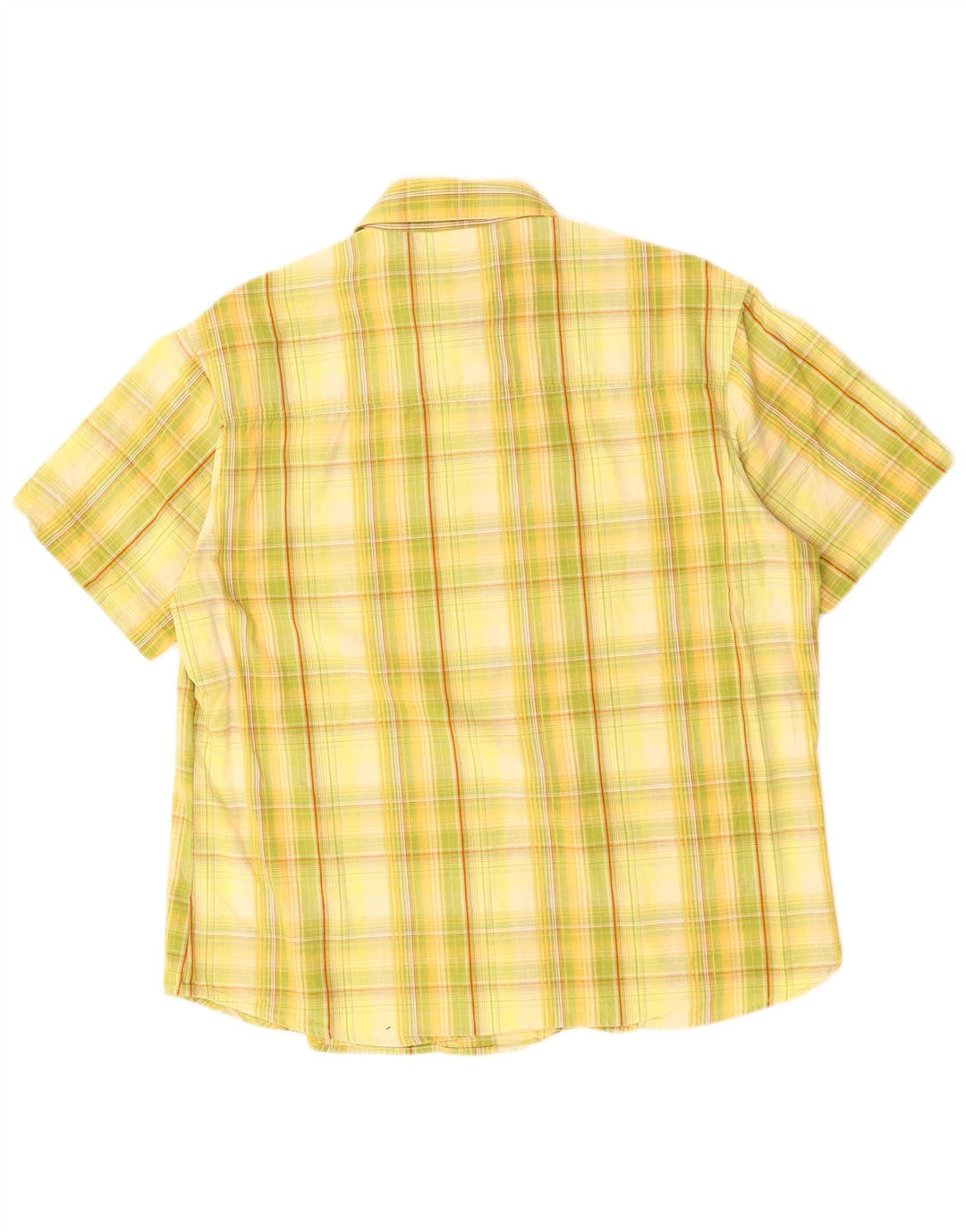 JACK WOLFSKIN Mens Short Sleeve Shirt Medium Yellow Check Cotton
