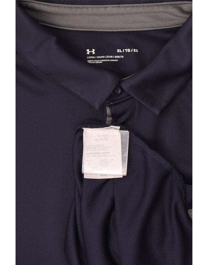 Under Armour Mens Polo Shirt XL Navy Blue Polyester