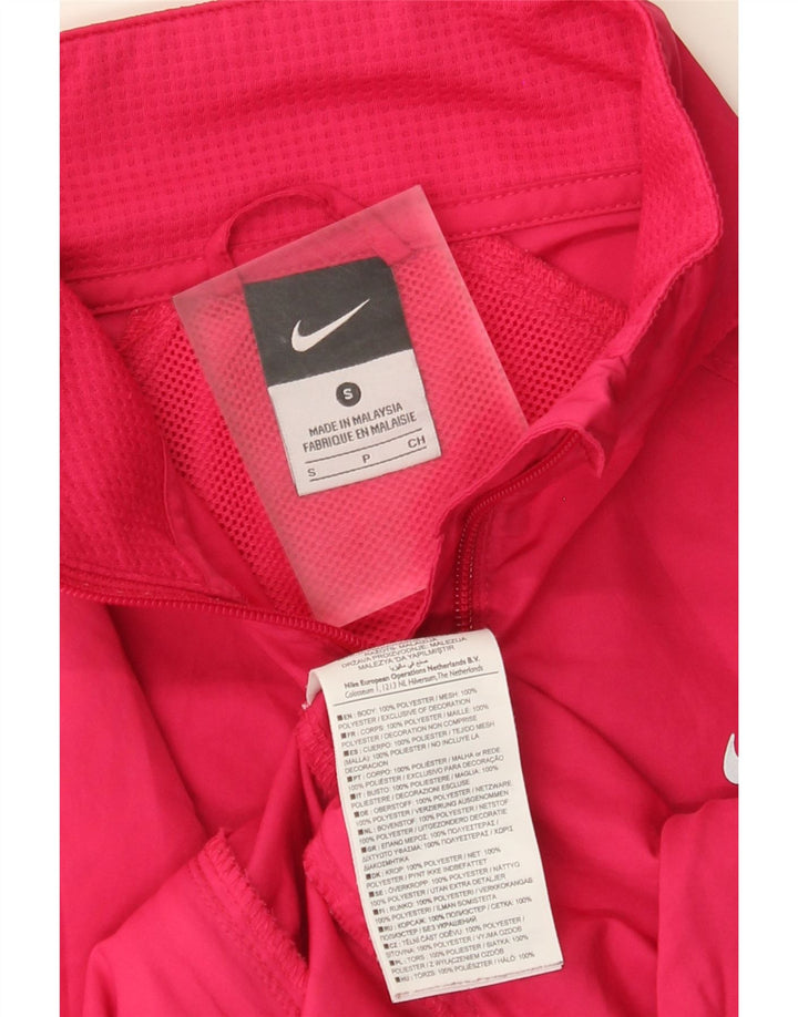 NIKE Womens Tracksuit Top Jacket UK 10 Small Red Polyester