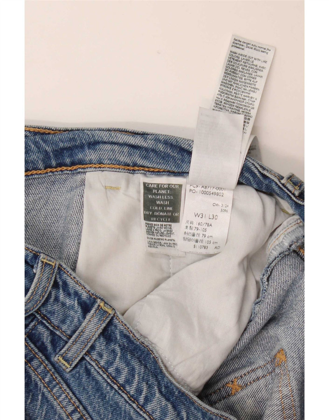 Levi's Womens Ribcage Bell Flared Jeans W31 L30 Blue Cotton