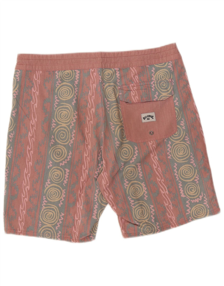 Billabong Mens Swimming Shorts Medium  Pink Geometric