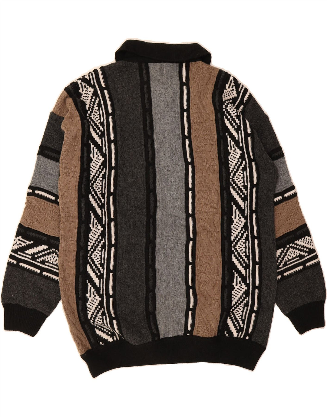 VINTAGE Mens Polo Neck Jumper Sweater IT 48/50 Medium Multicoloured Vintage Vintage and Second-Hand Vintage from Messina Hembry 