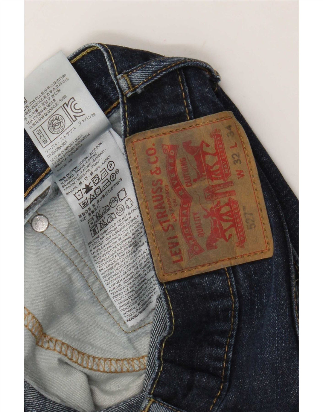 Levi's Mens Bootcut Jeans W32 L28 Blue Cotton