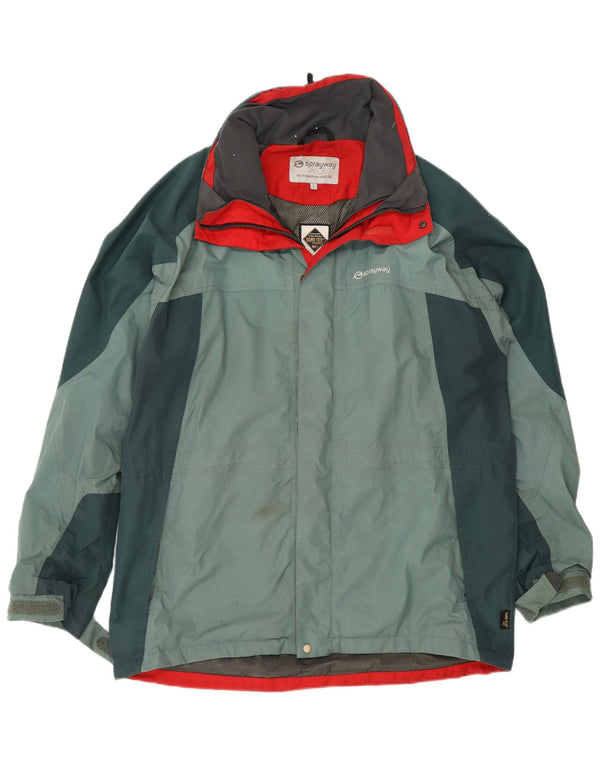 Sprayway Mens Gore-Tex Rain Jacket UK 40 Large Green Colourblock Polyamide