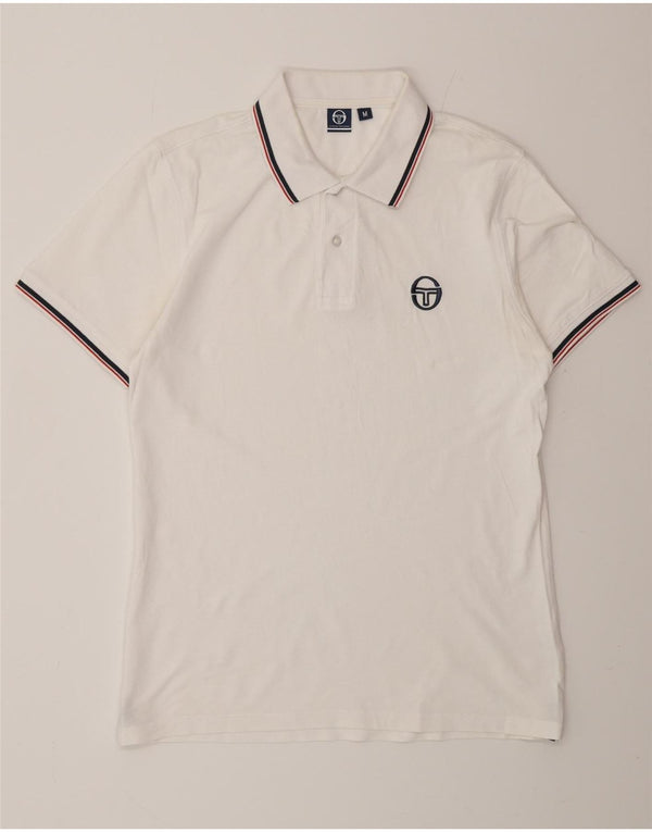 SERGIO TACCHINI Mens Polo Shirt Medium White Cotton