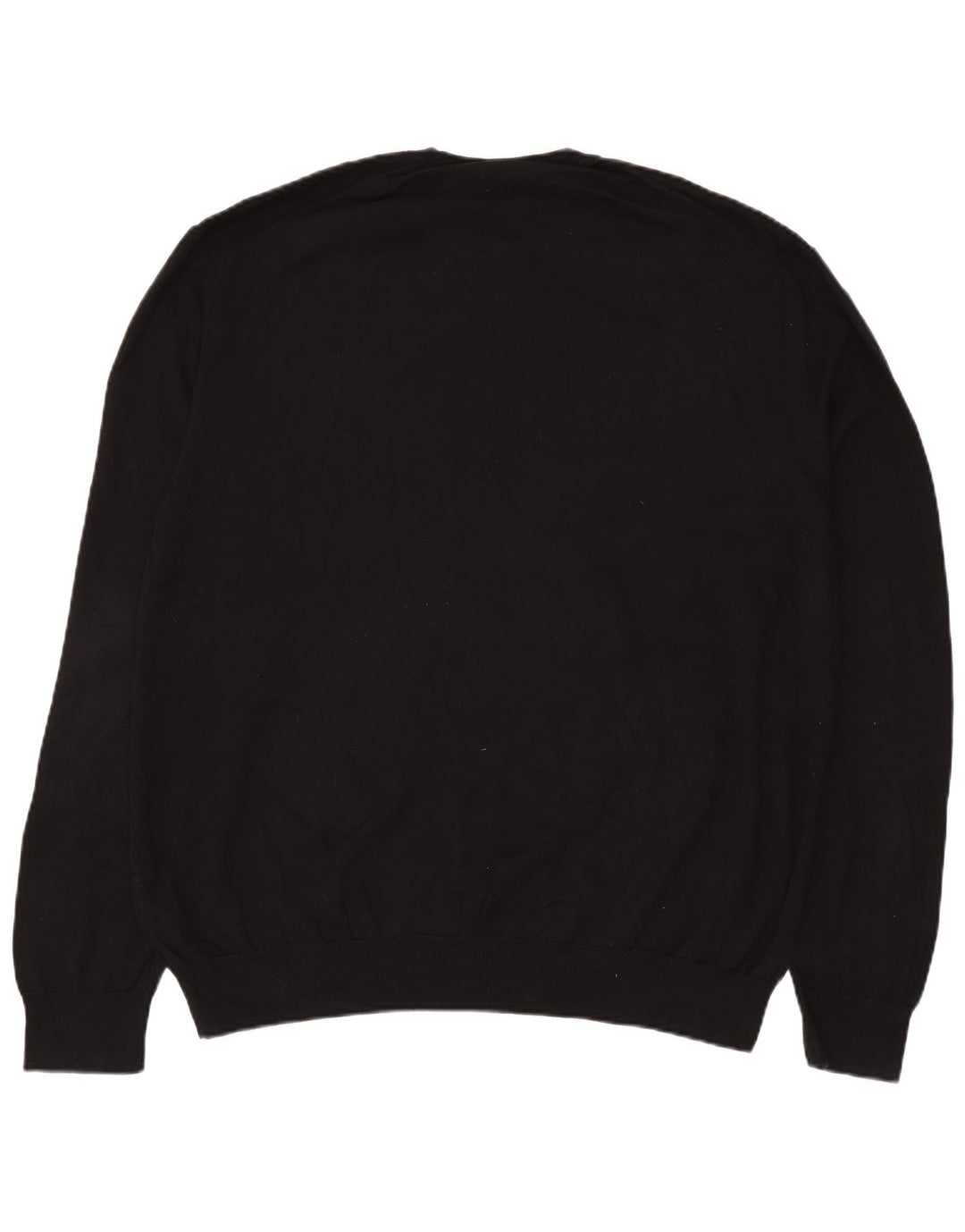 Marks & Spencer Mens Crew Neck Jumper Sweater 4XL Black Cotton