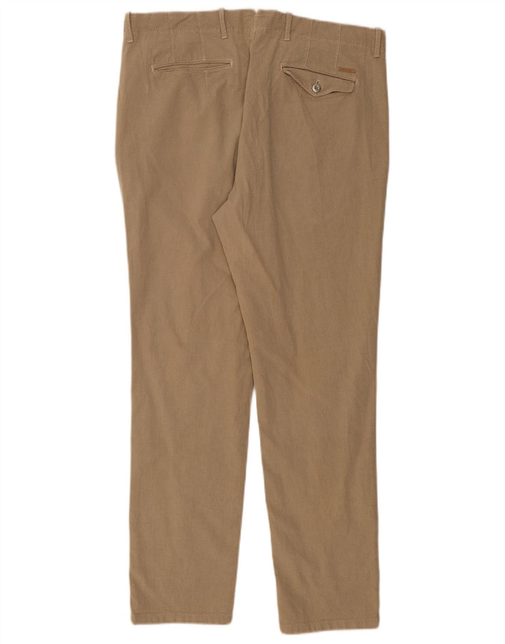 MASSIMO DUTTI Mens Slim Fit Chino Trousers EU 46 XL W36 L30 Beige Cotton