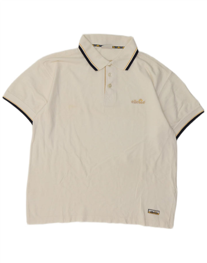 Ellesse Mens Polo Shirt Large White Cotton