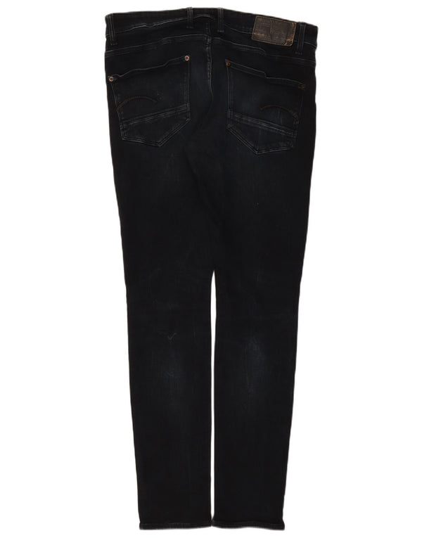 G-Star Mens Revend Super Slim Jeans W36 L32 Navy Blue Cotton