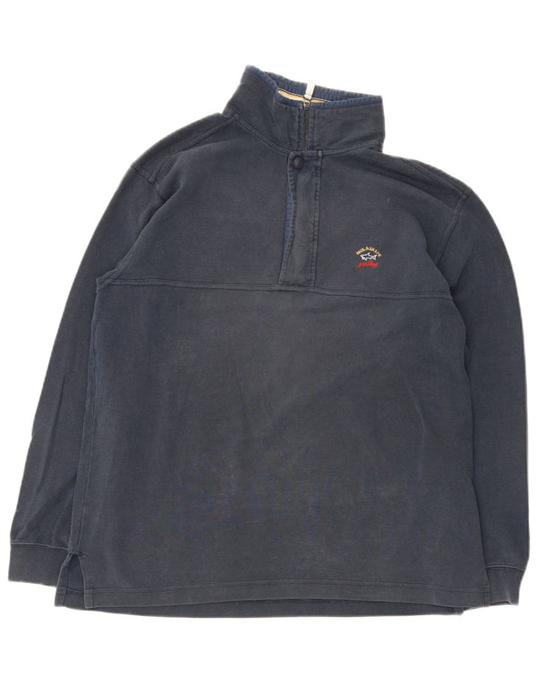 Paul & Shark Mens Yachting Zip Neck Sweatshirt Jumper Medium Navy Blue