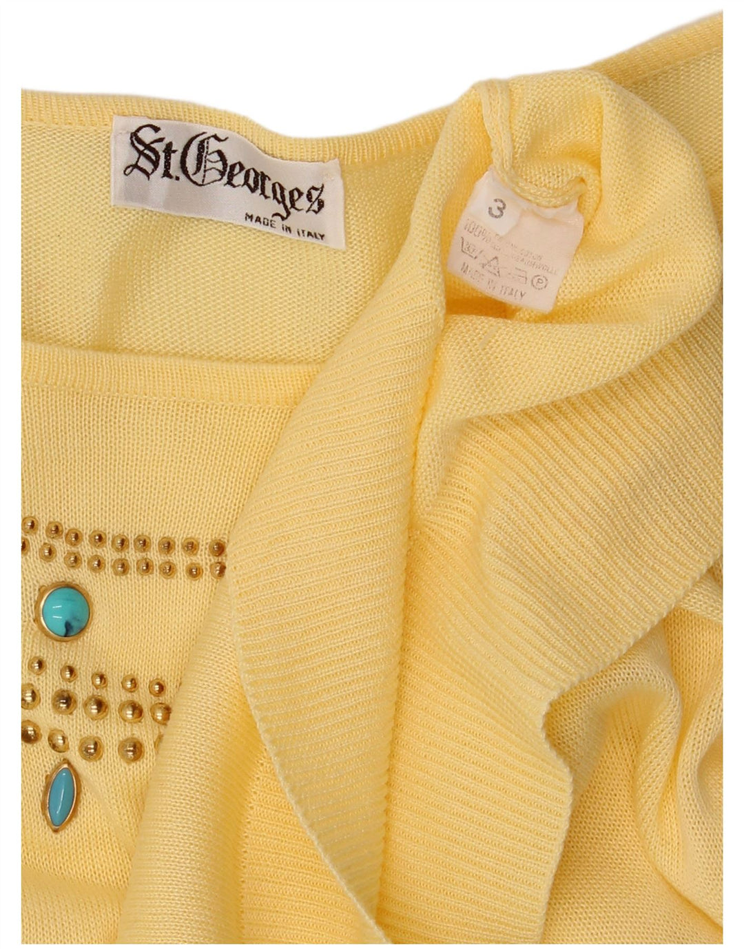 St. Georges Womens Boat Neck Jumper Sweater UK 12 Medium Yellow