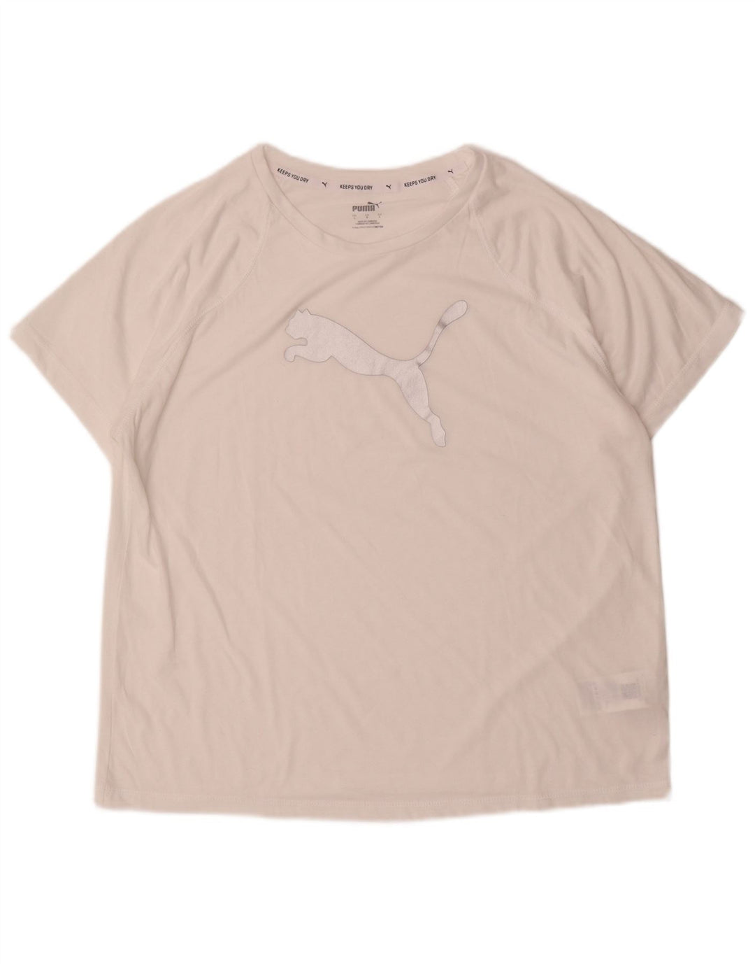 Puma Mens Graphic T-Shirt Top Large White Polyester