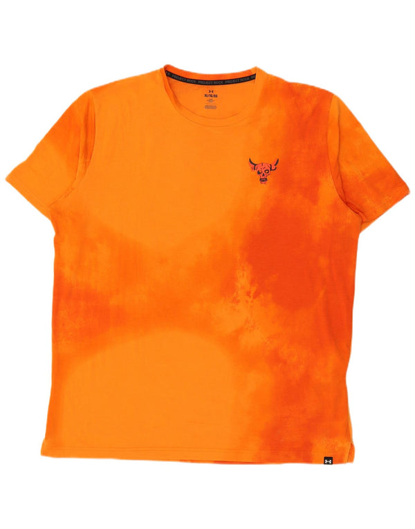 Under Armour Mens Graphic T-Shirt Top XL Orange Tie Dye Cotton