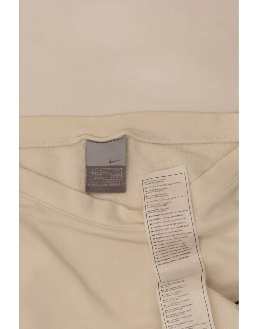 Nike Womens Top Long Sleeve UK 10/12 Medium White Cotton