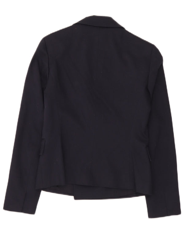 Hugo Boss Womens Double Breasted Blazer Jacket UK 6 XS Navy Blue Cotton