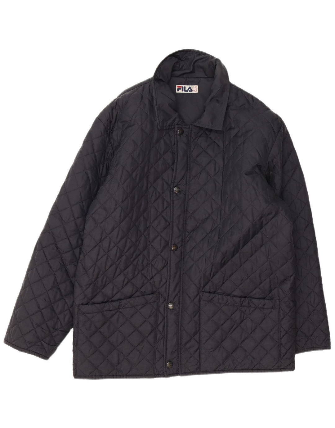 Fila Mens Quilted Jacket IT 50 Medium Navy Blue Polyamide