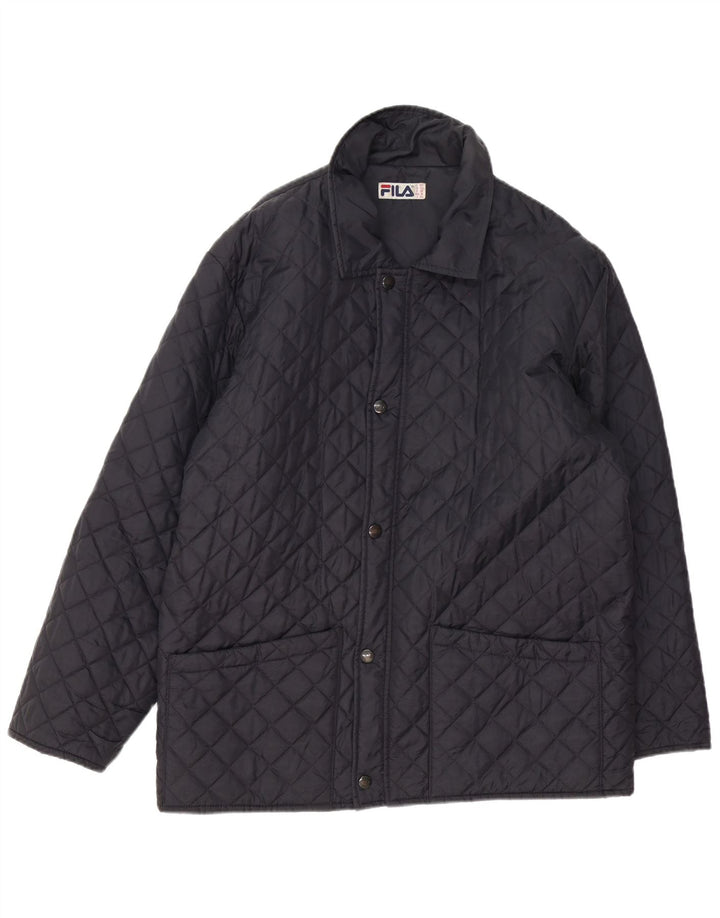Fila Mens Quilted Jacket IT 50 Medium Navy Blue Polyamide