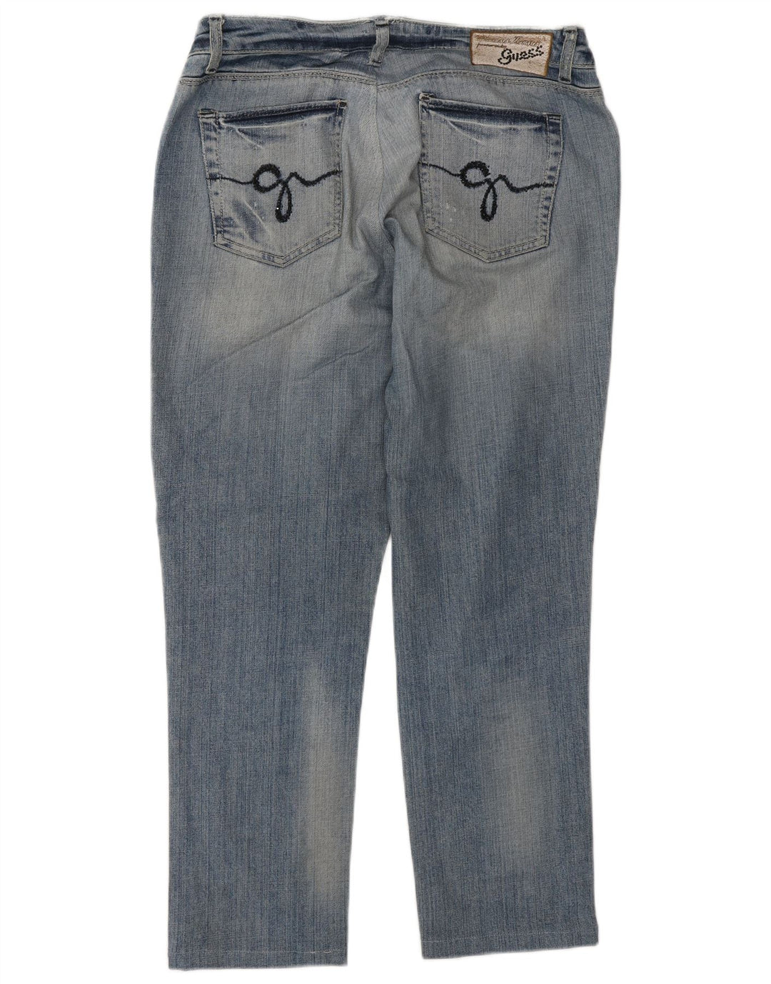 Guess Womens Straight Jeans W32 L27 Blue Cotton