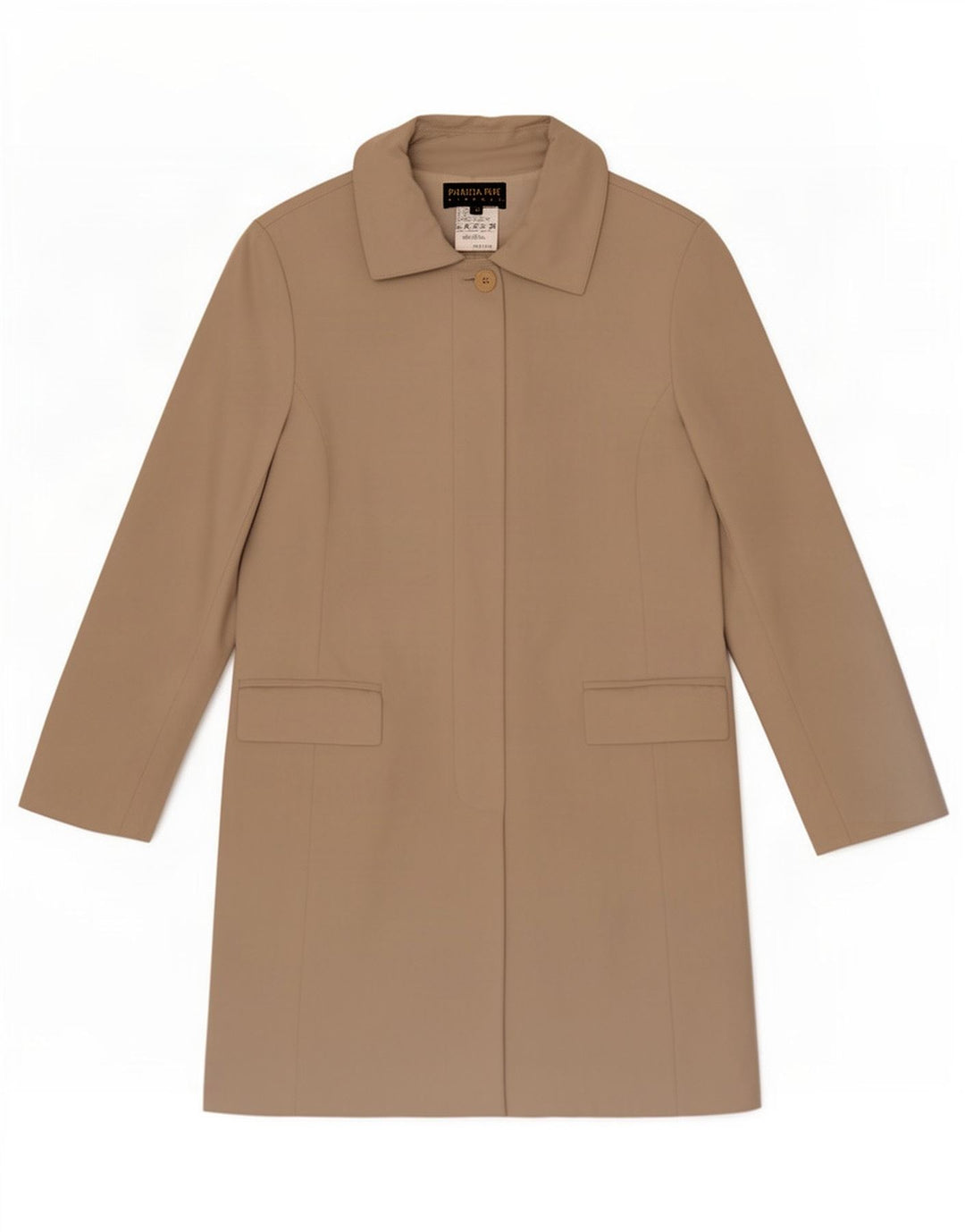 Patrizia Pepe Womens Overcoat IT 42 Medium Beige Polyamide