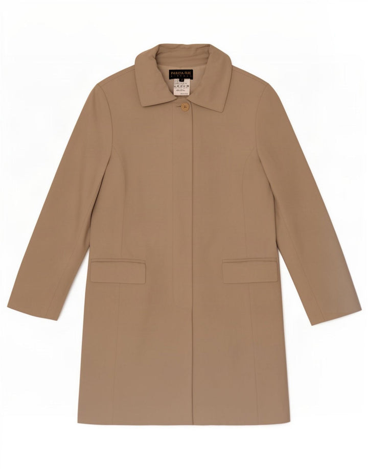 Patrizia Pepe Womens Overcoat IT 42 Medium Beige Polyamide