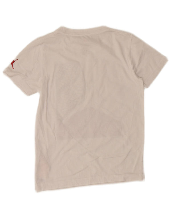 Jordan Boys Graphic T-Shirt Top 8-9 Years Small White Cotton