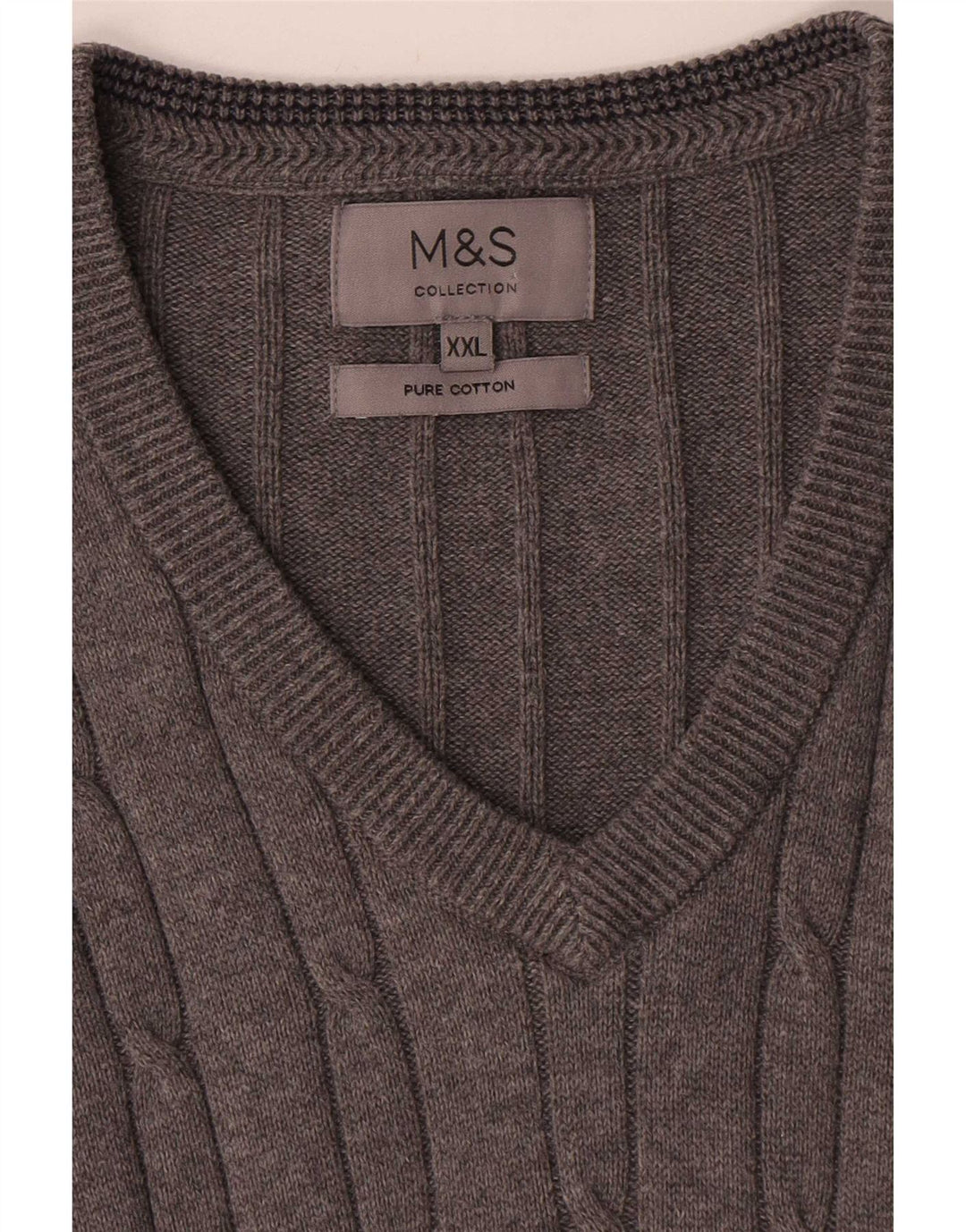 Marks & Spencer Mens Vest Tank Top 2XL Grey Cotton