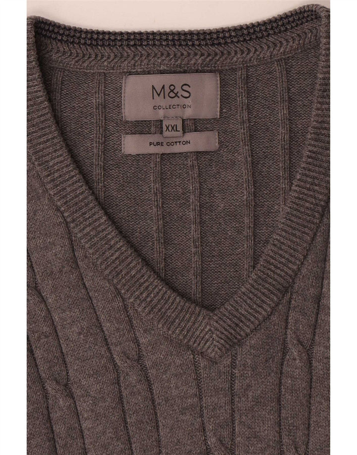 Marks & Spencer Mens Vest Tank Top 2XL Grey Cotton