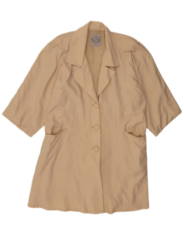 Benetton Womens Oversized Longline Cardigan Top IT 44 Medium Beige