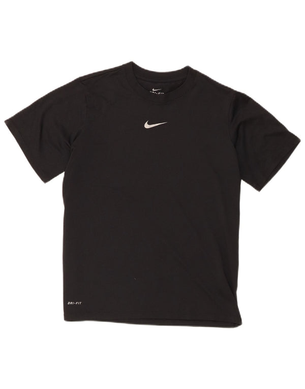 Nike Boys Dri Fit T-Shirt Top 12-13 Years Large Black Polyester