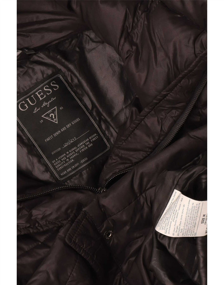 Guess Womens Padded Jacket UK 14 Medium Black Nylon