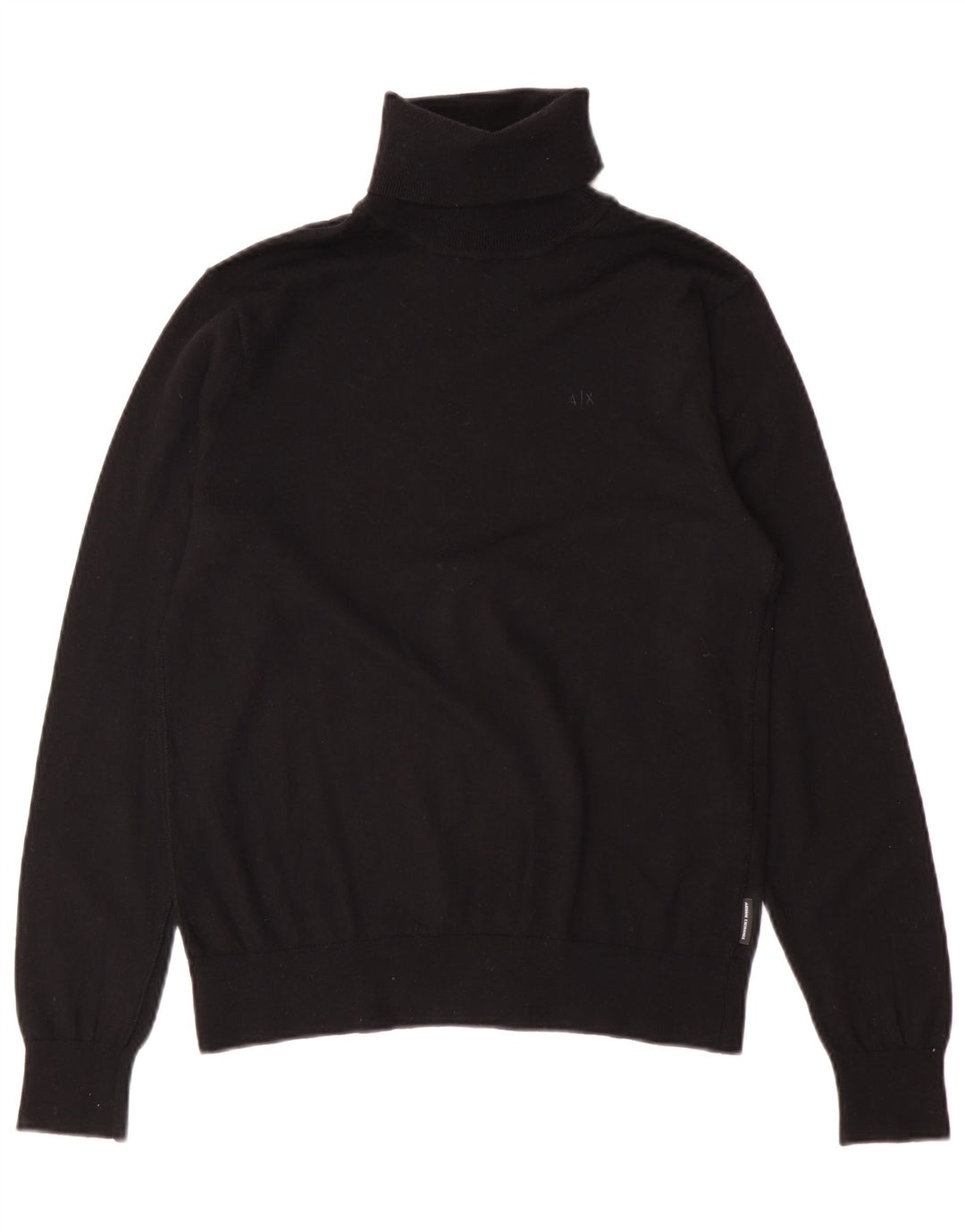 Armani Exchange Mens Roll Neck Jumper Sweater Small Black Virgin Wool