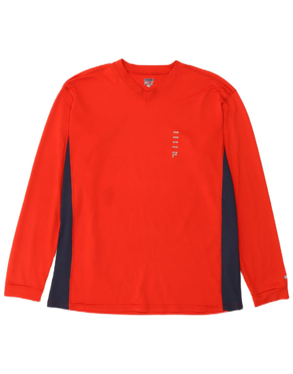 Fila Mens Top Long Sleeve Large Red Colourblock Polyester
