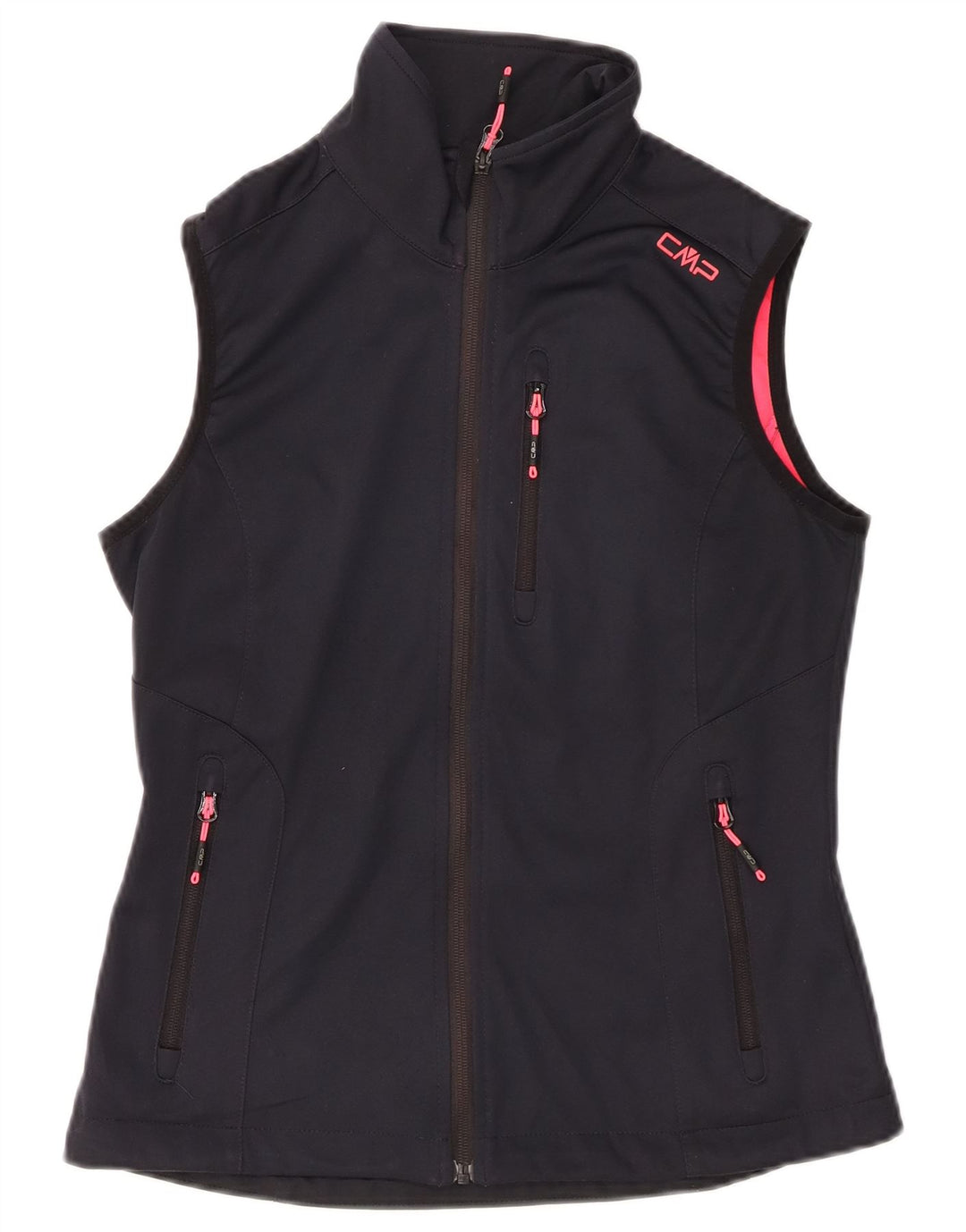 CMP Womens Sleeveless Tracksuit Top Jacket UK 6 XS Navy Blue Polyester