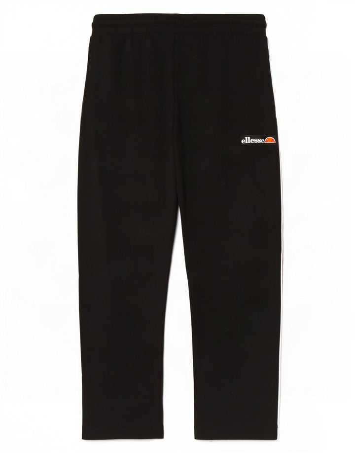 Ellesse Mens Graphic Tracksuit Trousers Medium Black Colourblock Cotton