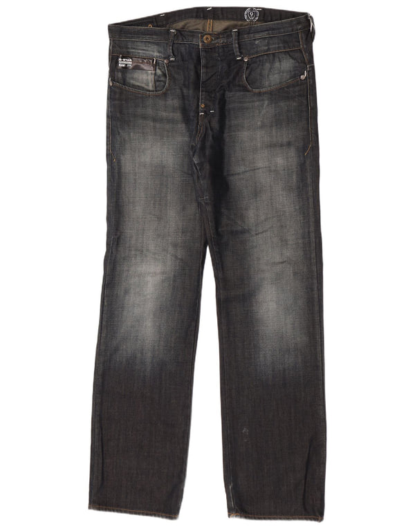 G-Star Mens Straight Jeans W34 L34 Navy Blue Cotton