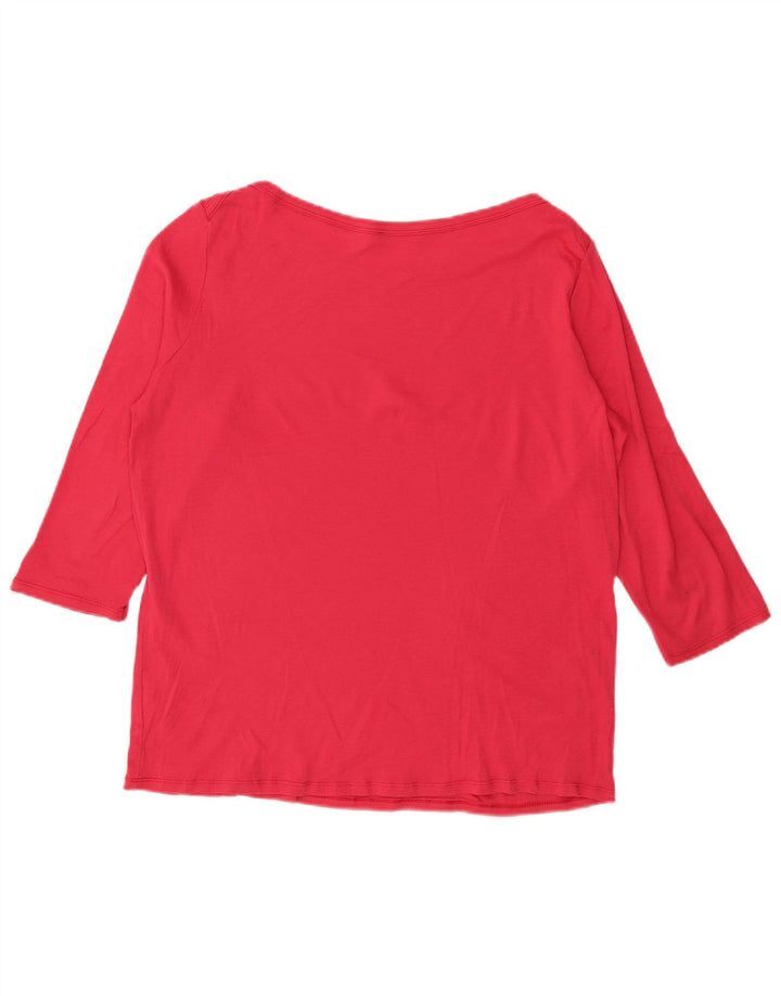 BENETTON Womens Top 3/4 Sleeve UK 14 Large Red