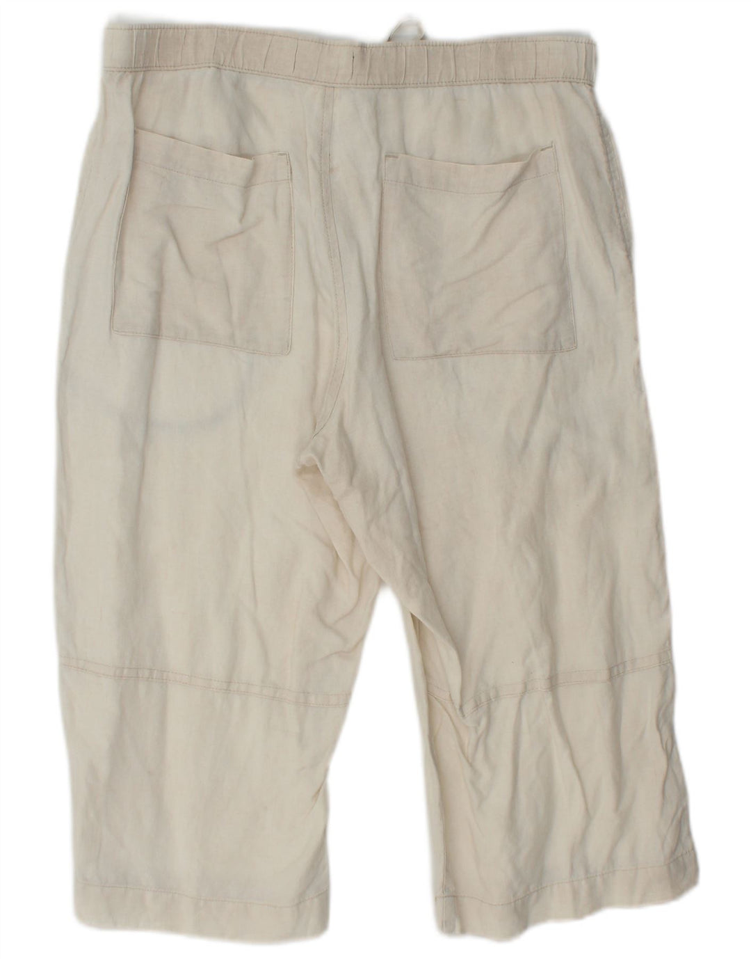 MARKS & SPENCER Mens Blue Harbour Bermuda Shorts W32 Medium Beige Linen