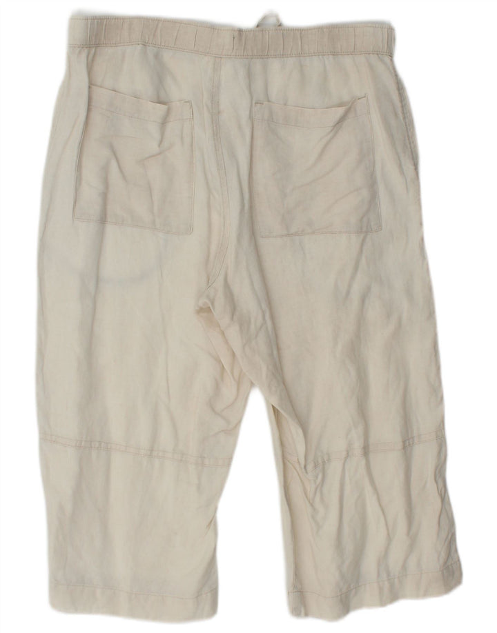 MARKS & SPENCER Mens Blue Harbour Bermuda Shorts W32 Medium Beige Linen