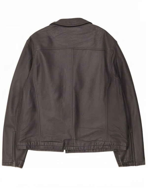 Vintage Mens Leather Jacket UK 44 2XL Black