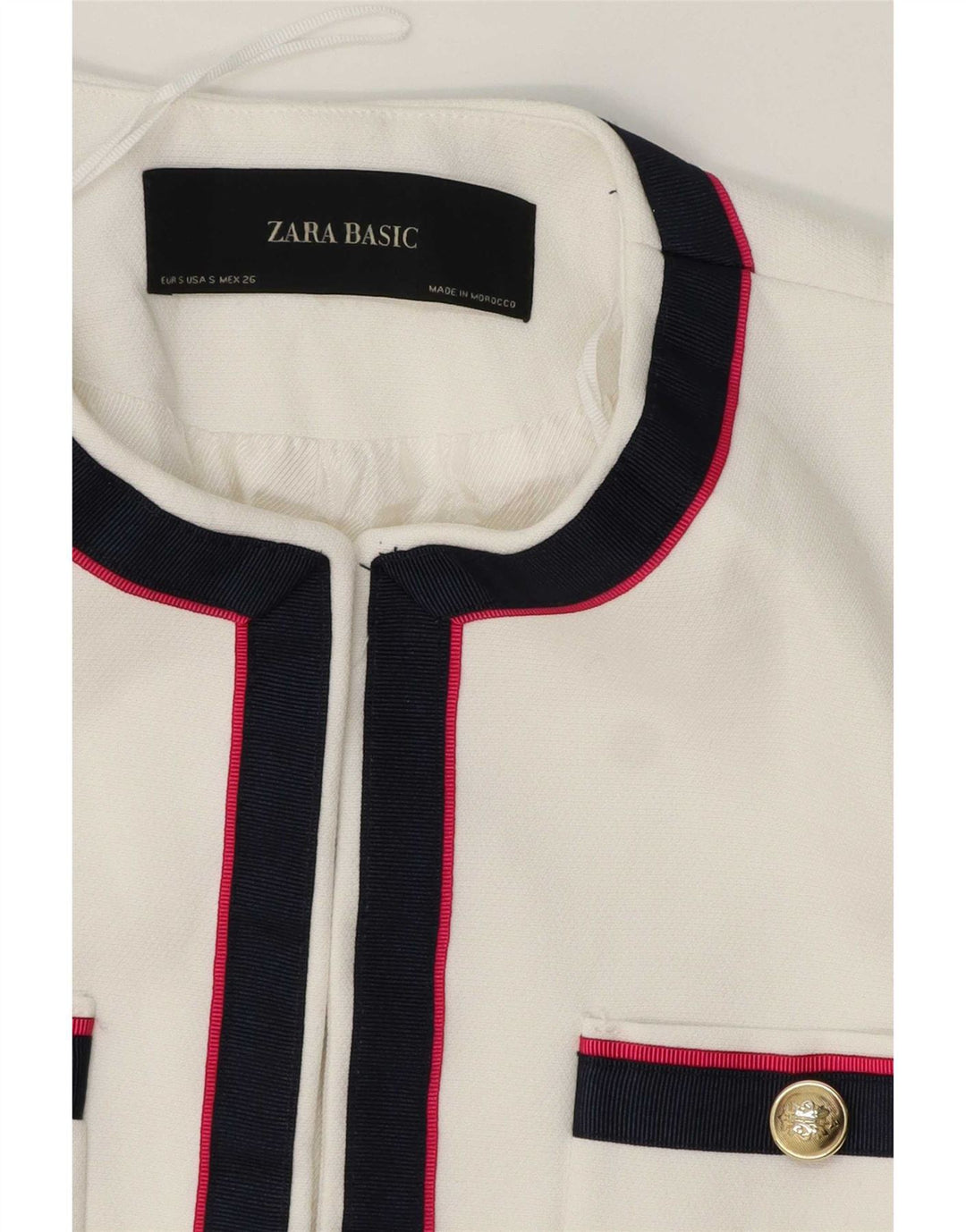 Zara Womens Blazer Jacket UK 10 Small White Striped