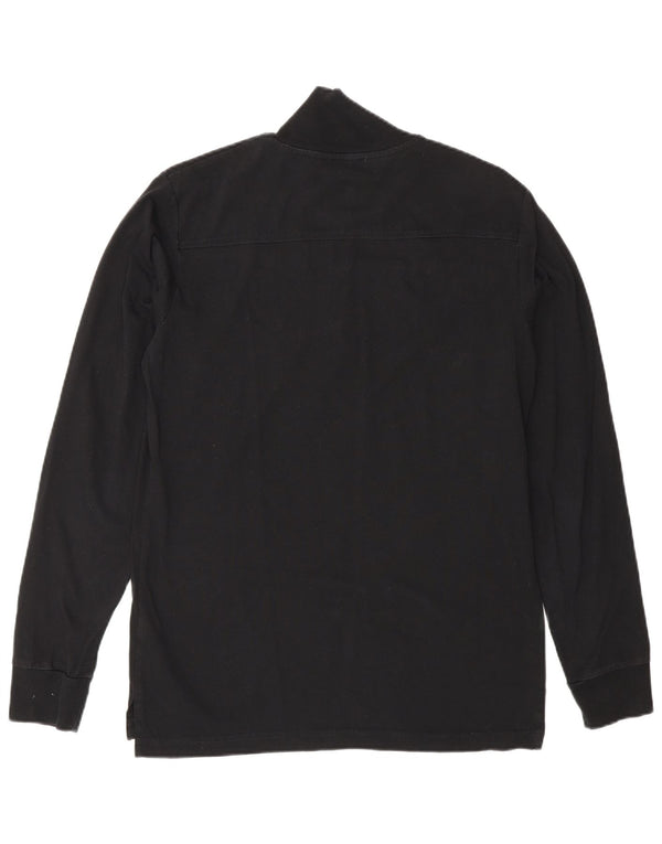 Diesel Mens Graphic Zip Neck Jumper Sweater Small Black Cotton