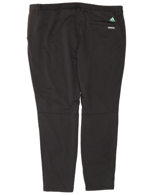 ADIDAS Mens Slim Chino Trousers XL W40 L30 Black Polyester