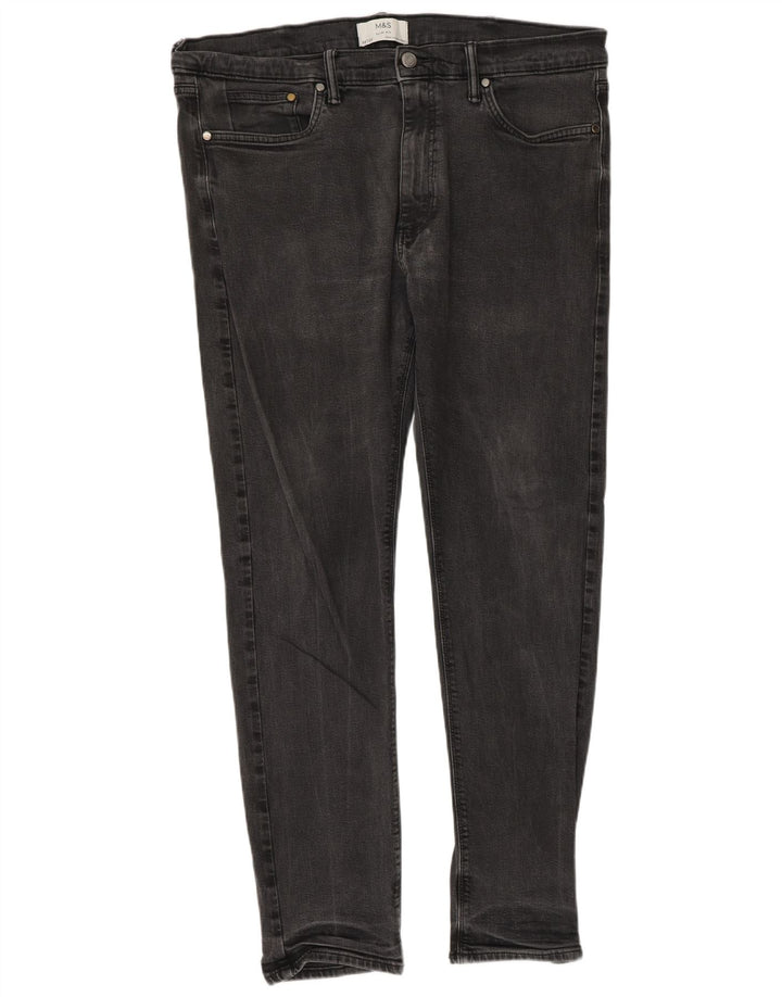 Marks & Spencer Mens Slim Jeans W38 L33 Grey Cotton