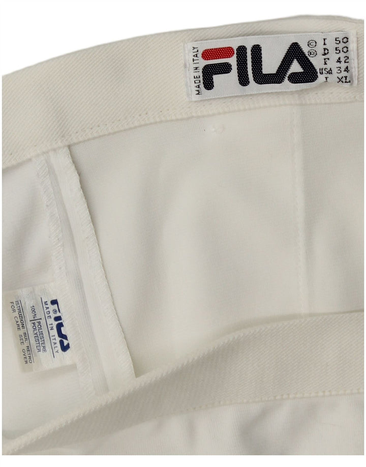 FILA Mens Chino Shorts IT 50 Large W34  White Polyester