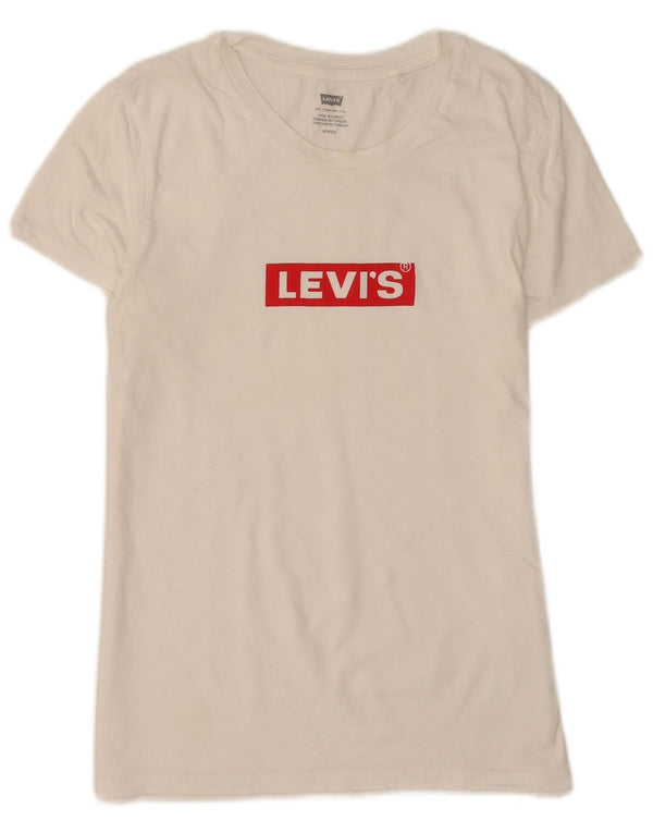 Levi's Womens Graphic T-Shirt Top UK 8 Small White Cotton