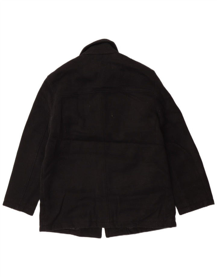 J. Crew Mens Overcoat UK 40 Large Black Wool
