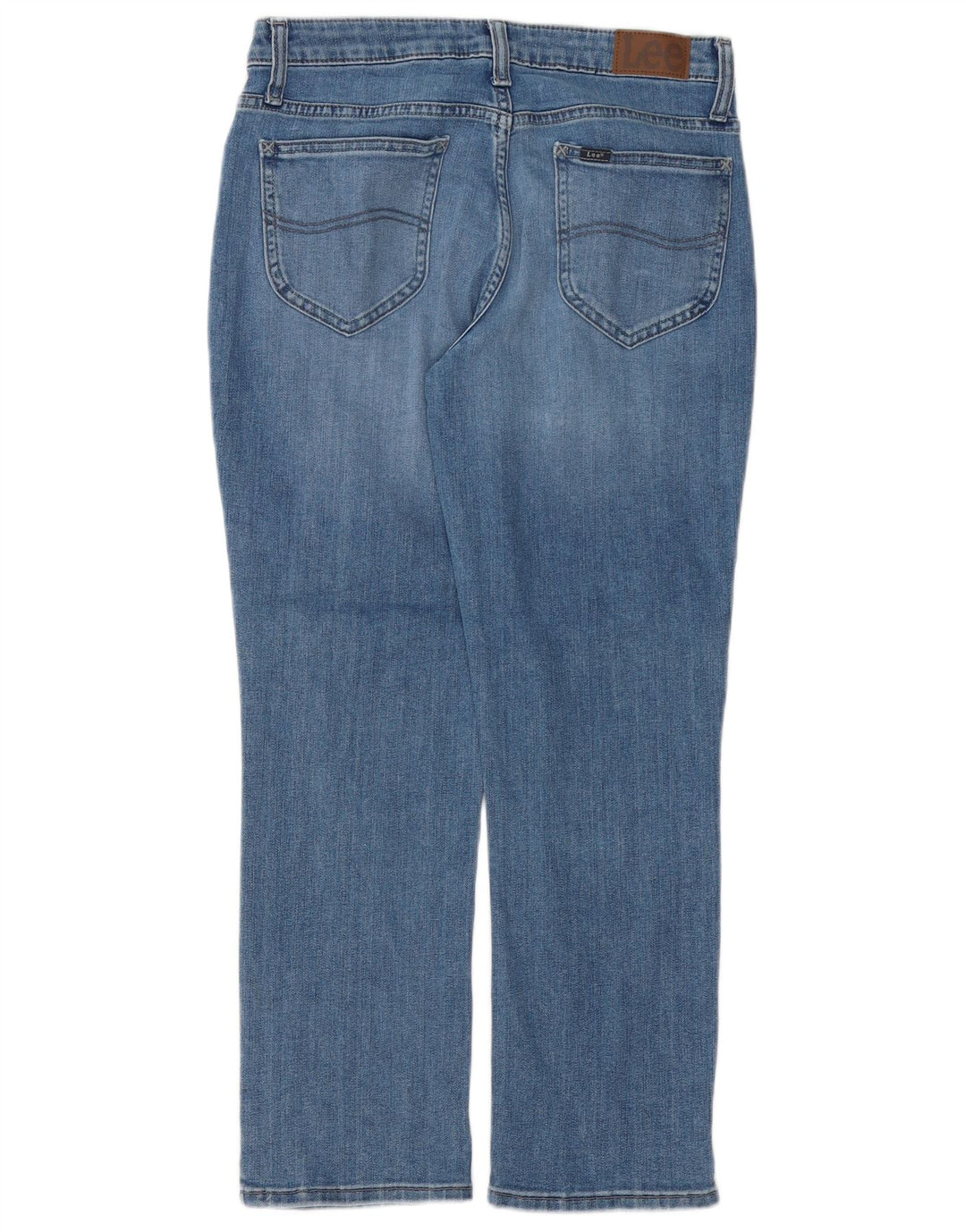 LEE Womens Mid Rise Regular Fit Straight Jeans US 6 Medium W28 L26 Blue